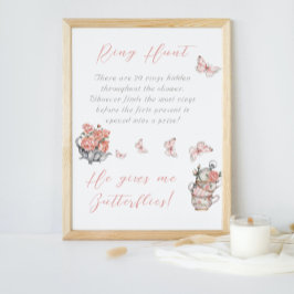 Han Ger Fjärilar Tea Blomsterlig Ringspel Poster