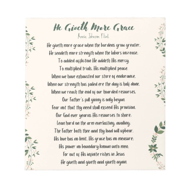 Han ger mer Grace Anteckningsblock (Framsida)