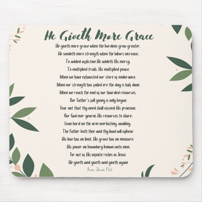 Han ger mer Grace Mouse Pad Musmatta (Framsidan)