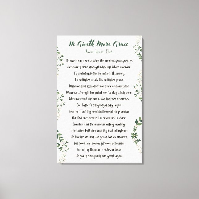 Han ger mer Grace Wrapped Canvas (Framsida)