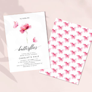 Han Ger Mig Fjärilar Rosa Bröllopsfest Inbjudningar