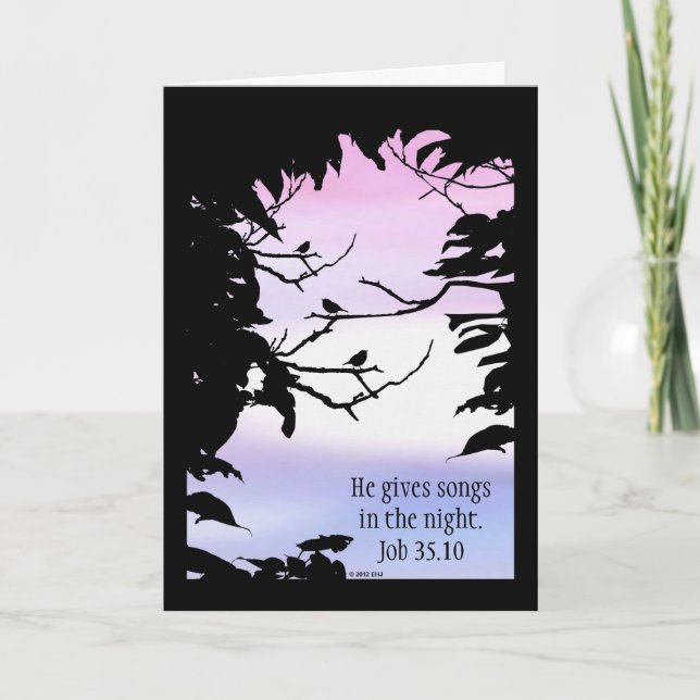 Han ger sånger i natten - få det väl kortet kort (Framsida)