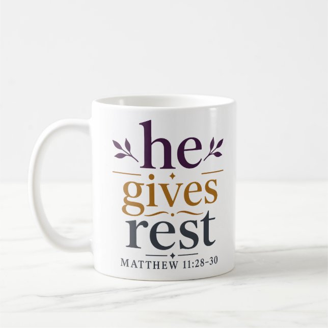 Han Ger Vilar Inspirerande Bibelvers Citat Kaffemugg (Vänster)