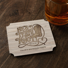 Han Gifter sig Cowboy Boot Bachelor Party Underlägg Papper