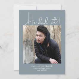 Han gjorde det! Examenfest Foto Inbjudningar