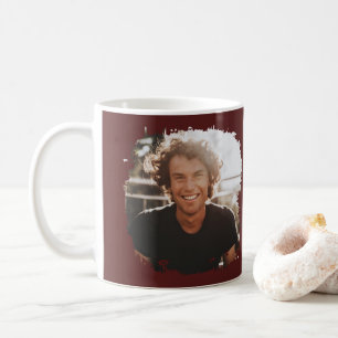 Han gjorde det moderna fotot av studenten burgundy kaffemugg