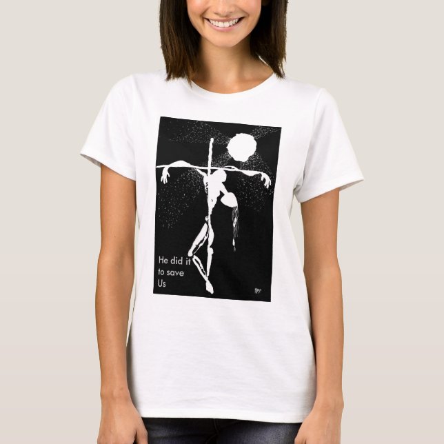 Han gjorde det mot spara Us-Female T-SHIRT (Framsida)