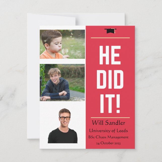 HAN GJORDE DET! Studenten-meddelande med bilder Meddelande (Framsida)