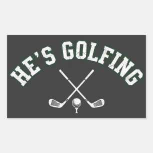 Han Golfar Roligt Golfare Pappa Golfar Mamma Citat Rektangulärt Klistermärke