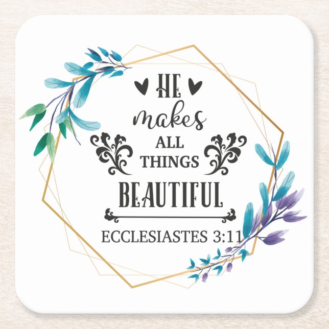 Han gör Sak vackert. Underlägg Papper Kvadrat (Framsidan)