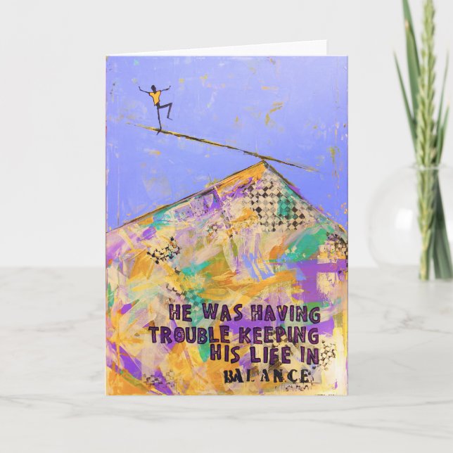 Han hade besvärar att hålla hans liv BALANSERAR in Kort (Framsida)