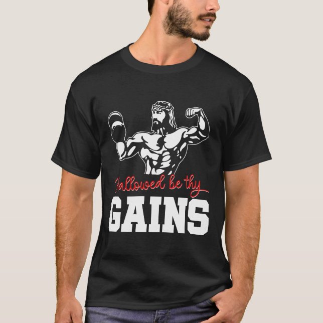 Han hade blivit den som fick Jesus Workout T Shirt (Framsida)