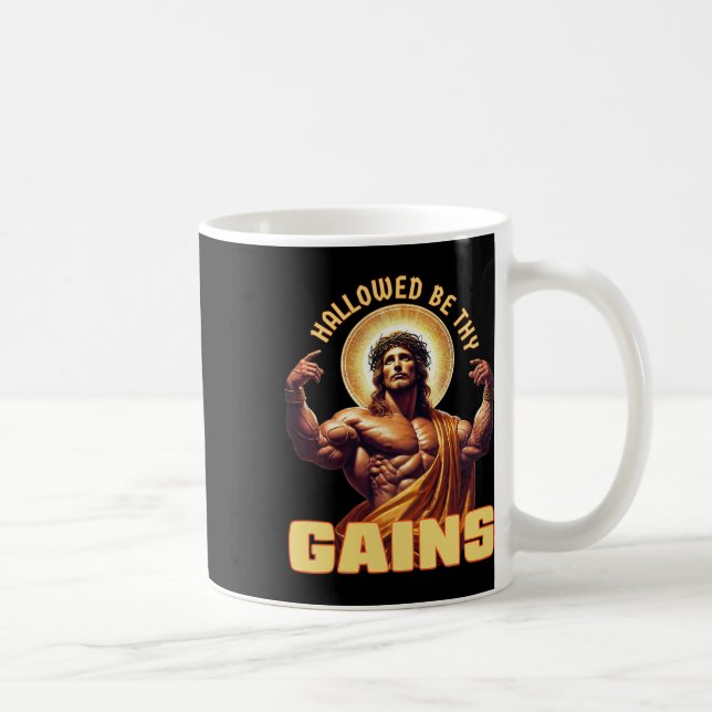 Han hade varit de Gains Funny Gym Jesus Bodybuildi Kaffemugg (Höger)
