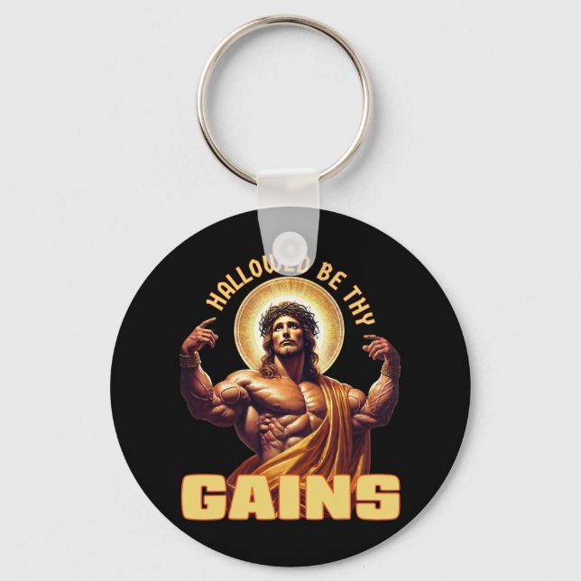 Han hade varit de Gains Funny Gym Jesus Bodybuildi Nyckelring (Framsida)