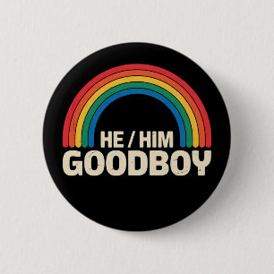 Han Han Bra Pojke Regnbåge HBTQ HBTQ Pride Alliera Knapp