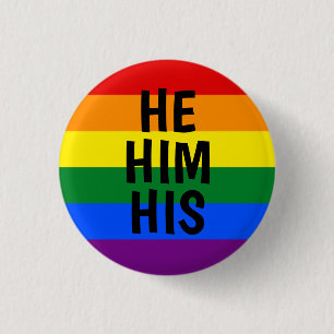 Han/han/han/hans flagga för regnbåge pride knapp