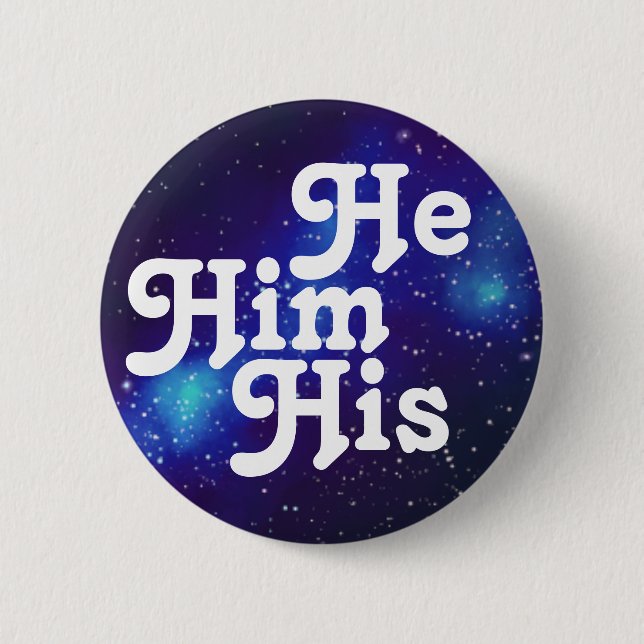 Han/han/hans Anpassade Galaxy Pronoun Button Knapp (Framsida)