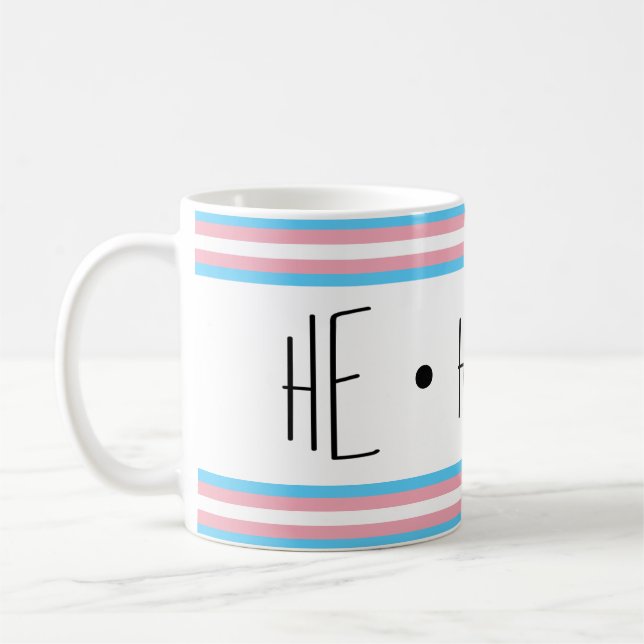 Han/han/hans pronounounouns Transgender Coffee Mug Kaffemugg (Vänster)