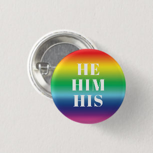 Han, han, hans, Pronouns - Lgbtq-pridets regnbåge Knapp
