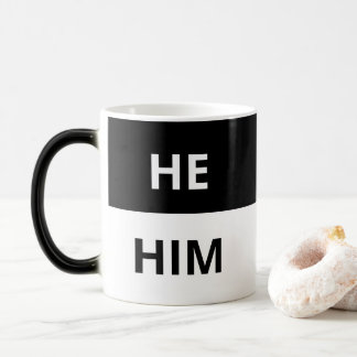 Han/han Pronouns Black & White Morphing Mugg