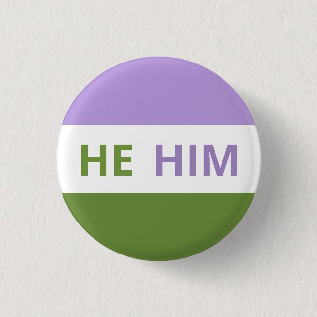 Han/han Pronouns Genderqueer Flagga Badge Knapp (Framsida)