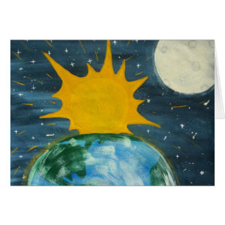 Han hängde solen & månen hälsningskort