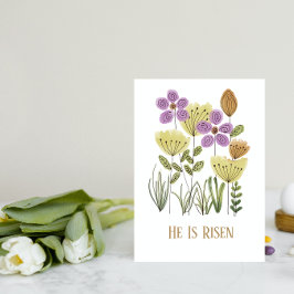 Han har fått Blommigt-kort för Påsk Helgkort