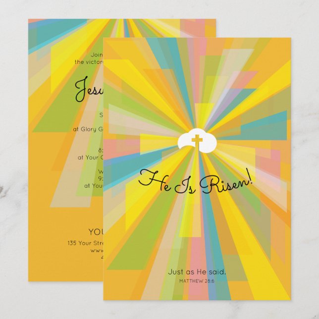 Han har fått tjänstinbjudan till Påsk Inbjudningar (Fram/baksida)