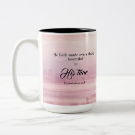 Han har gjort allt vackert vattenfärgssolnedgång Två-Tonad mugg