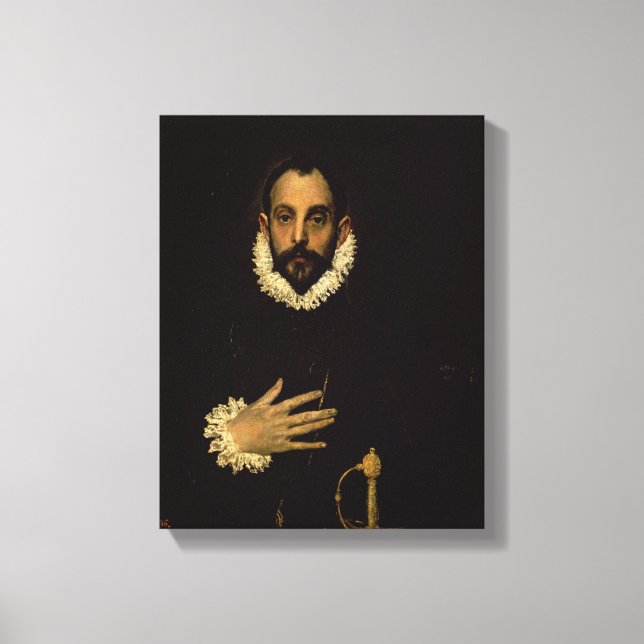 Han har hand på bröstet, 1580 canvastryck (Framsida)