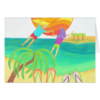 Han har just sopat henne ur sin Feet BLANK Hälsningskort