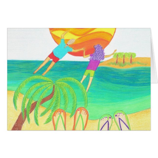 Han har just sopat henne ur sin Feet BLANK Hälsningskort (Framsidan Horizontal)