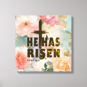 Han har kommit upp i Blommigt Canvastryck