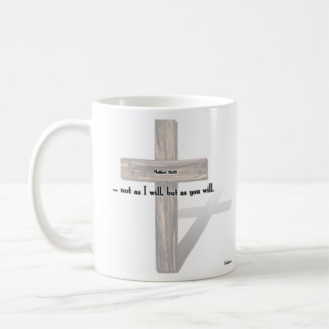 Han har rest 3-tålig Kor Matthew 26:39 Kaffemugg (Vänster)