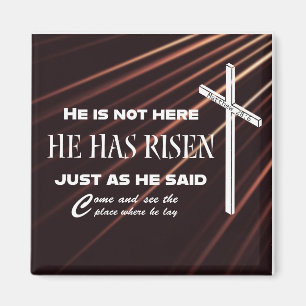 "Han har rest" Bible Verse Påsk Christian Magnet