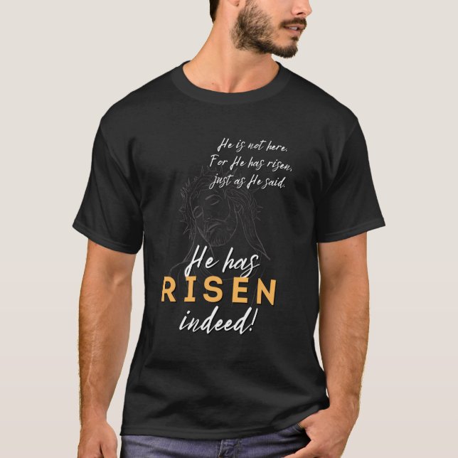 Han har rest Jesus Christian Glad påsk Thorns R T Shirt (Framsida)