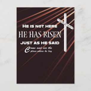 "Han har rest sig" Bibelverse Christian Postcard Vykort