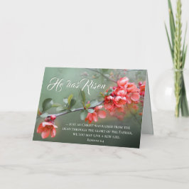 Han har Risen Vår blommor Bible Verse Påsk Kort