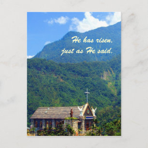 Han har stigit! -Mountain Church Påsk Theme Helg Vykort