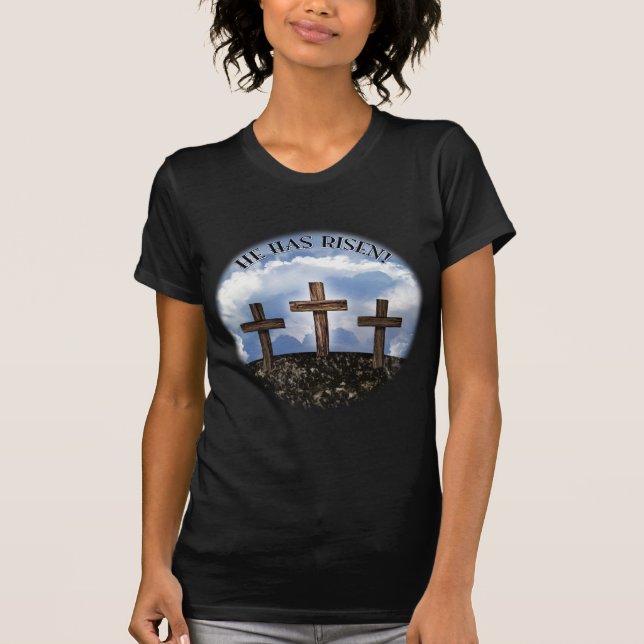 Han har uppstigna 3 ojämna kor + John 3:16 T-shirt (Framsida)