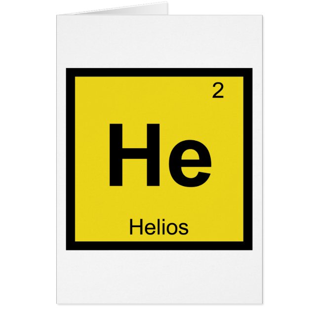 Han - Helios Kemisk Periodiska System Symbol Hälsningskort (Framsidan)