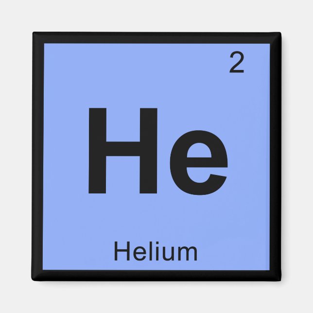 Han - Helium Kemi Periodiska Systemet Symbol Magnet (Framsidan)