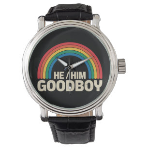 Han Him Bra Pojke Regnbåge HBTQ HBTQ Pride Stöd Armbandsur