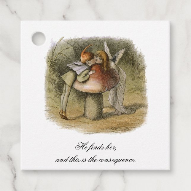 Han hittar hennes romska Fairy Valentindag Gåvor Etiketter (Framsida)