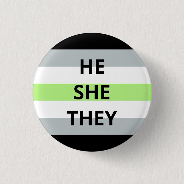 Han/hon/de Pronouns Agender Badge Knapp (Framsida)