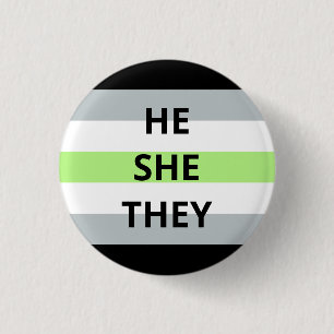 Han/hon/de Pronouns Agender Badge Knapp