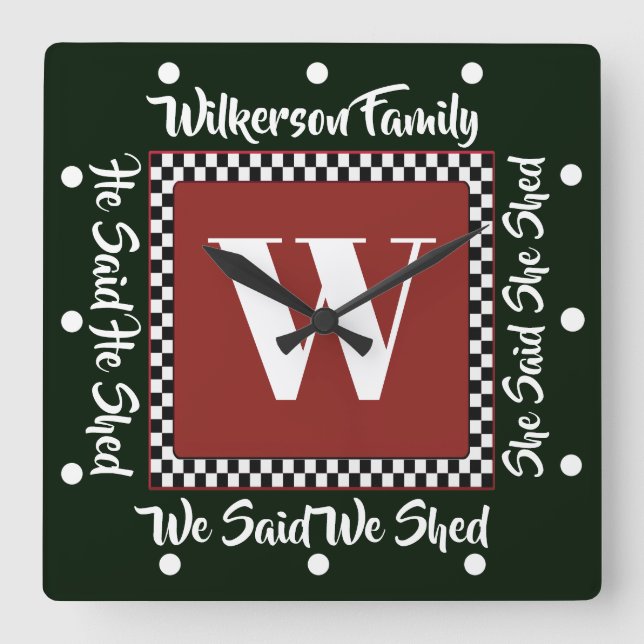 HAN HON HADE HON HÄNT ATT VI SKADE KLOCK FYRKANTIG KLOCKA (Framsida)