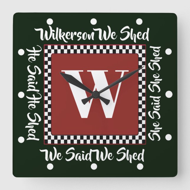 HAN HON HADE HON HÄNT ATT VI SKADE KLOCK FYRKANTIG KLOCKA (Framsida)