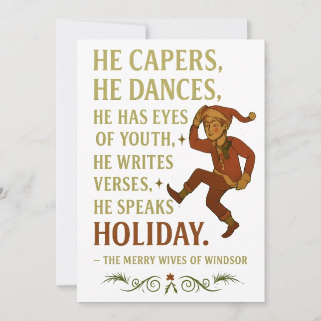 Han hoppar, han dansar, han har ungdomens ögon... julkort (Framsida)