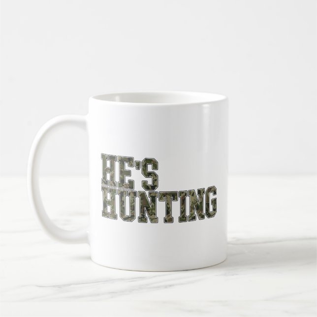 Han Jagar Efter Hustru Jaktperiod Älgjakt  Kaffemugg (Vänster)
